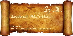 Szedenik Mónika névjegykártya