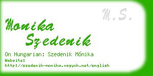 monika szedenik business card